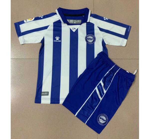 Kids Deportivo Alavés Home Soccer Kits Shirt With Shorts 2020/21